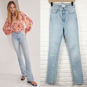 Favorite Daughter Valentina High Rise Tower Cigarette Split Jeans Aster 25
